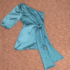 Acelitt One Shoulder Blue Dress SIZE MEDIUM